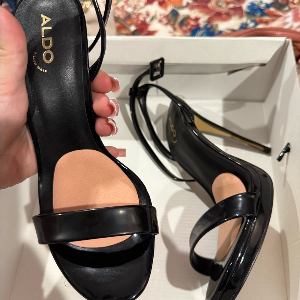 ALDO Black Strappy Heels